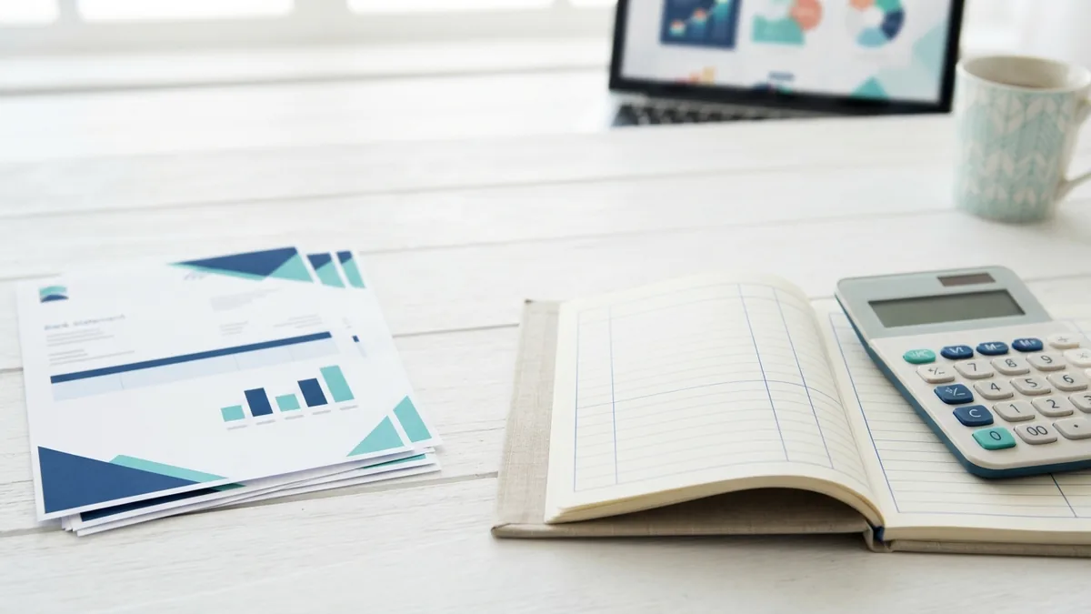 Preparing loan eligibility records Financial records arranged for a small business loan eligibility review