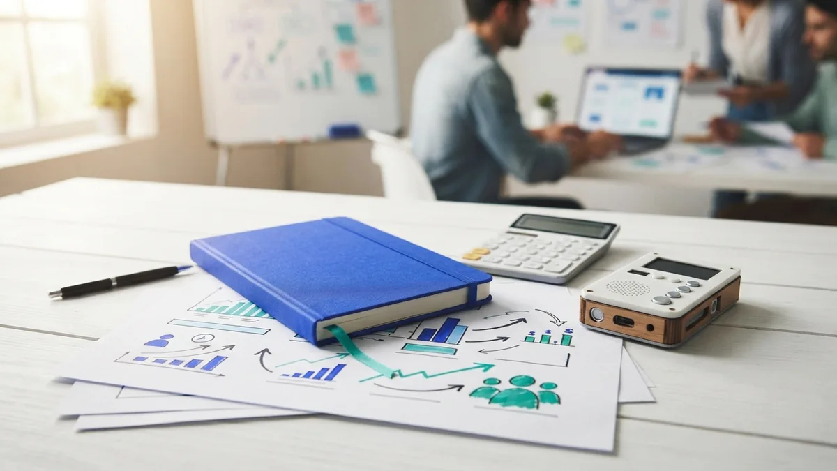 Building a useful startup plan A startup plan and cash forecast beside a simple prototype on a desk